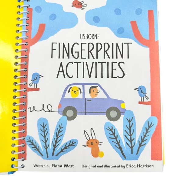 Usborne Fingerprint Activities Book With Ink Pad Spiral Bound Pages Kids Aged 3+ - Picture 2 of 7
